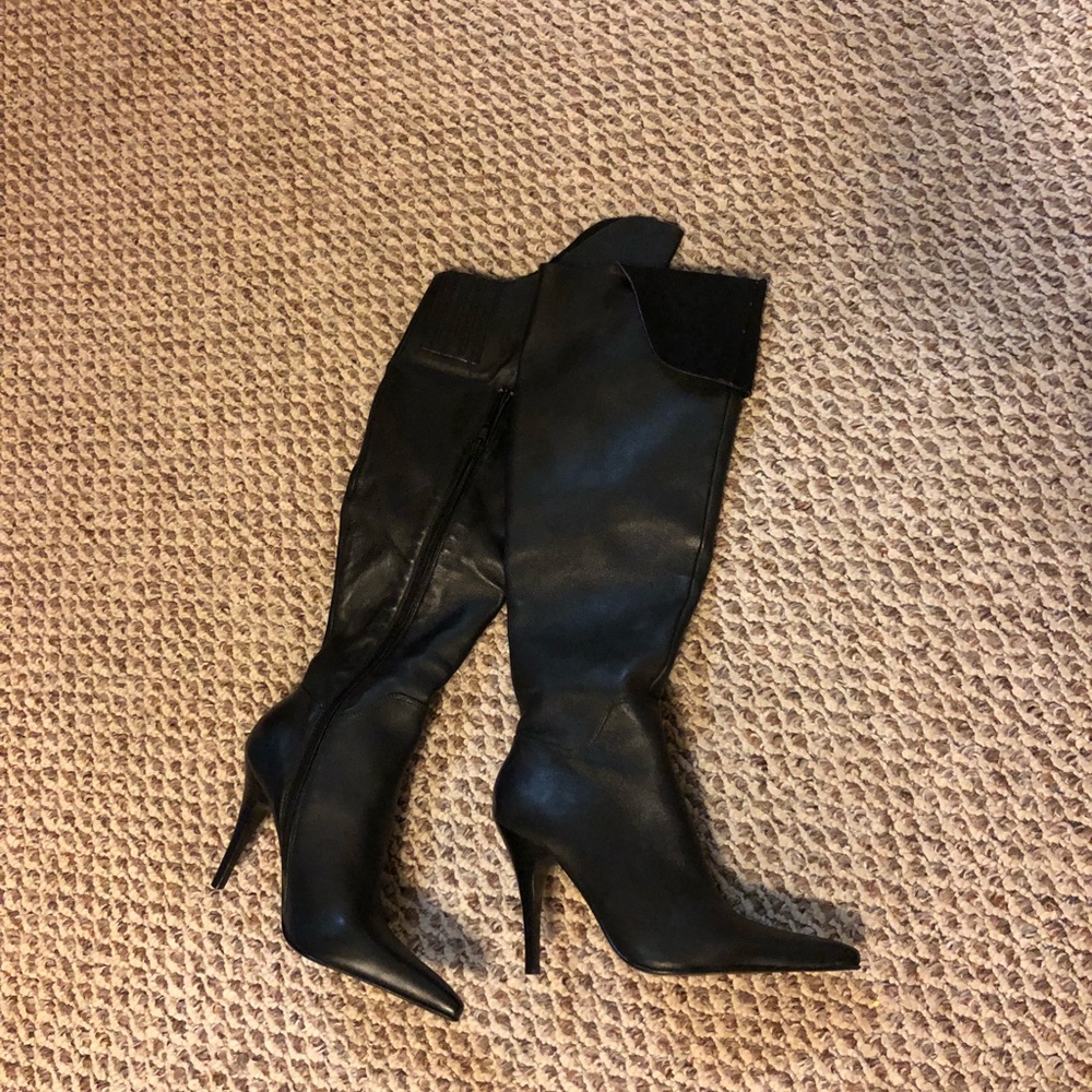 Charles David knee high pointed toe boots